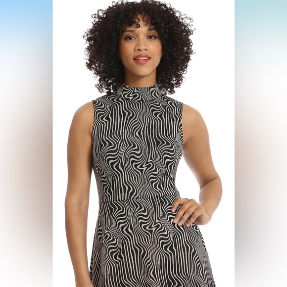 Maggy London Mock Neck Midi Dress - Picture 3 of 9